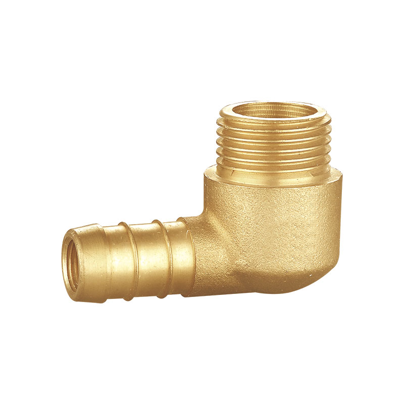 Conector de tubo de codo de 90 grados macho de latón AMT-9037