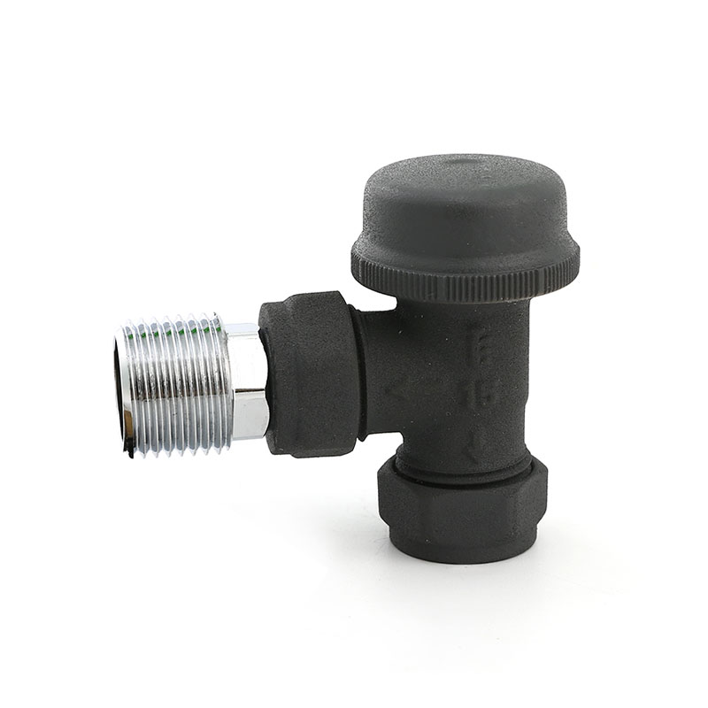 Válvula de radiador de superficie negra tipo ángulo AMT-4032